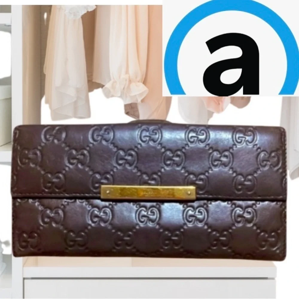 Gucci Guccissima Interlocking Leather Long Wallet, Brown - Picture 2 of 16